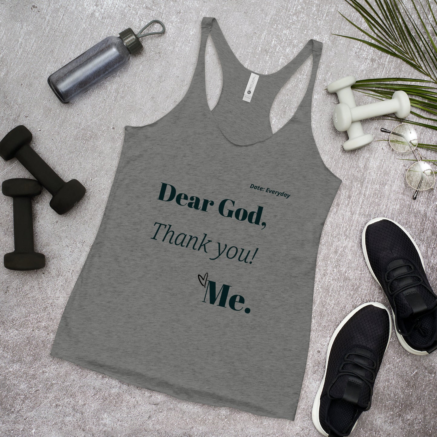 Dear God Women's Racerback Tank - Black Print