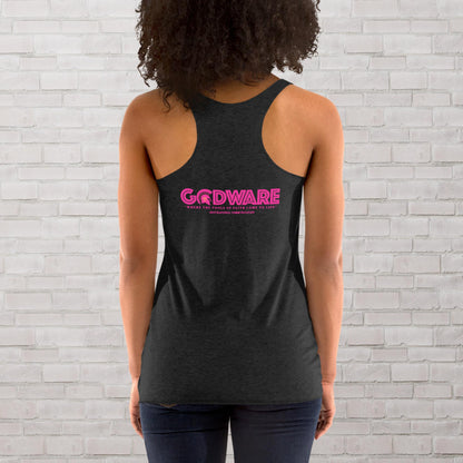 Dear God Women's Racerback Tank - Pink Print