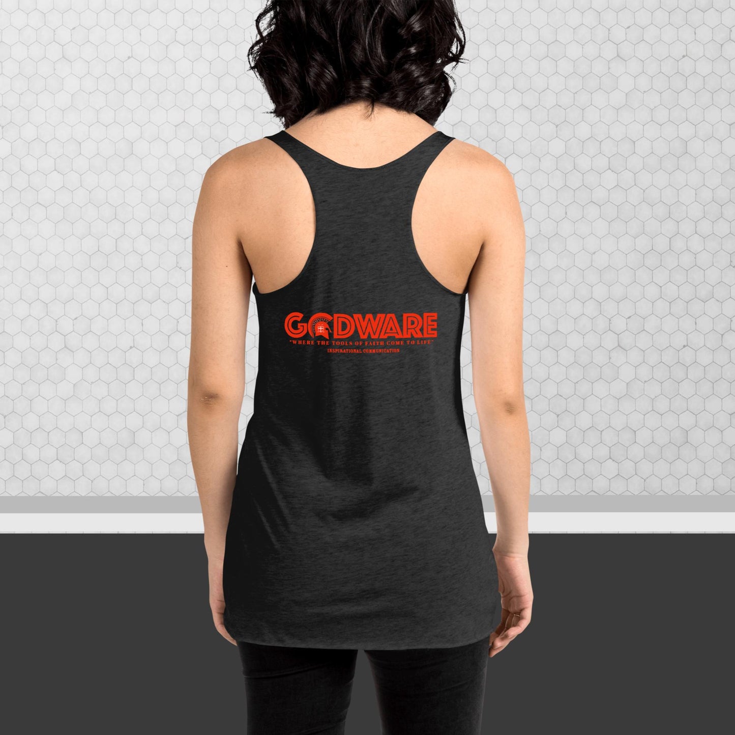 Dear God Women's Racerback Tank - Red Print