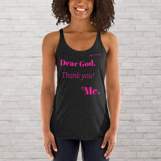 Dear God Women's Racerback Tank - Pink Print