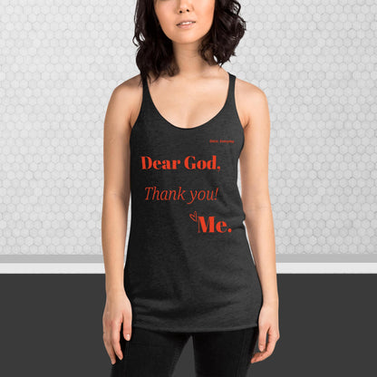 Dear God Women's Racerback Tank - Red Print