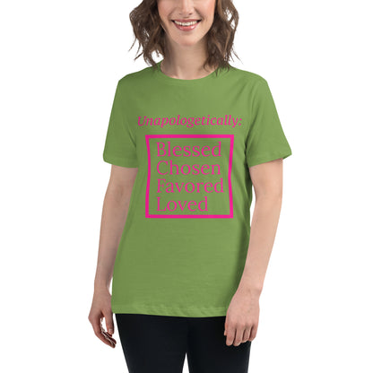 Unapologetic Relaxed Cotton T-Shirt (women) - Pink print