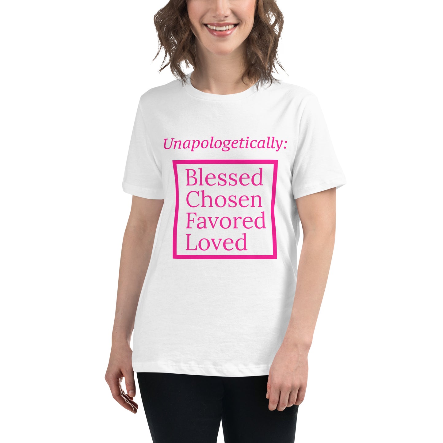 Unapologetic Relaxed Cotton T-Shirt (women) - Pink print