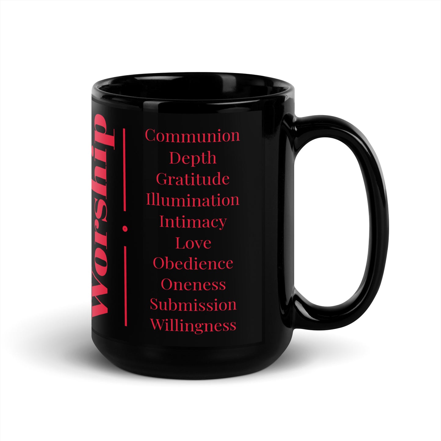 Worship - Red/Black Glossy Mug