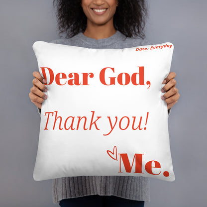 Dear God Inspirational Throw Pillow - White/Red