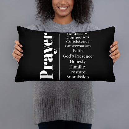 Prayer collection inspirational throw pillow - Black/White