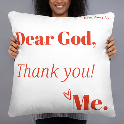 Dear God Inspirational Throw Pillow - White/Red