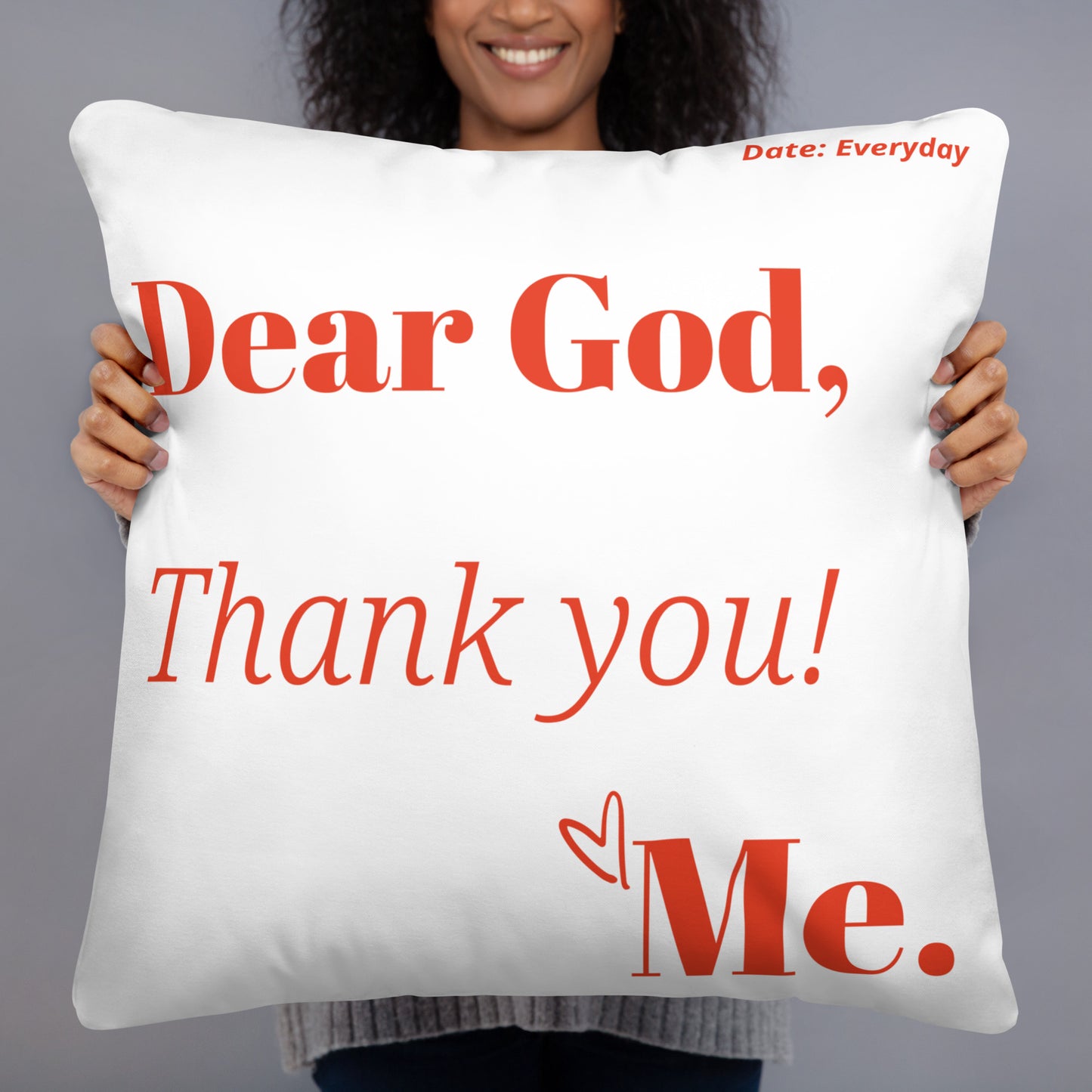 Dear God Inspirational Throw Pillow - White/Red