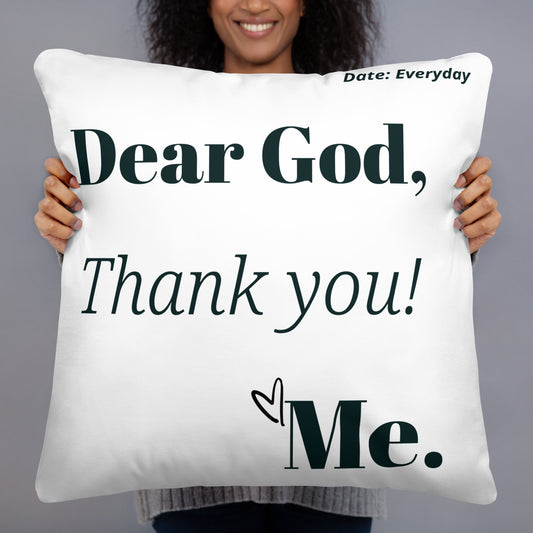 Dear God Inspirational Throw Pillow - White/Black