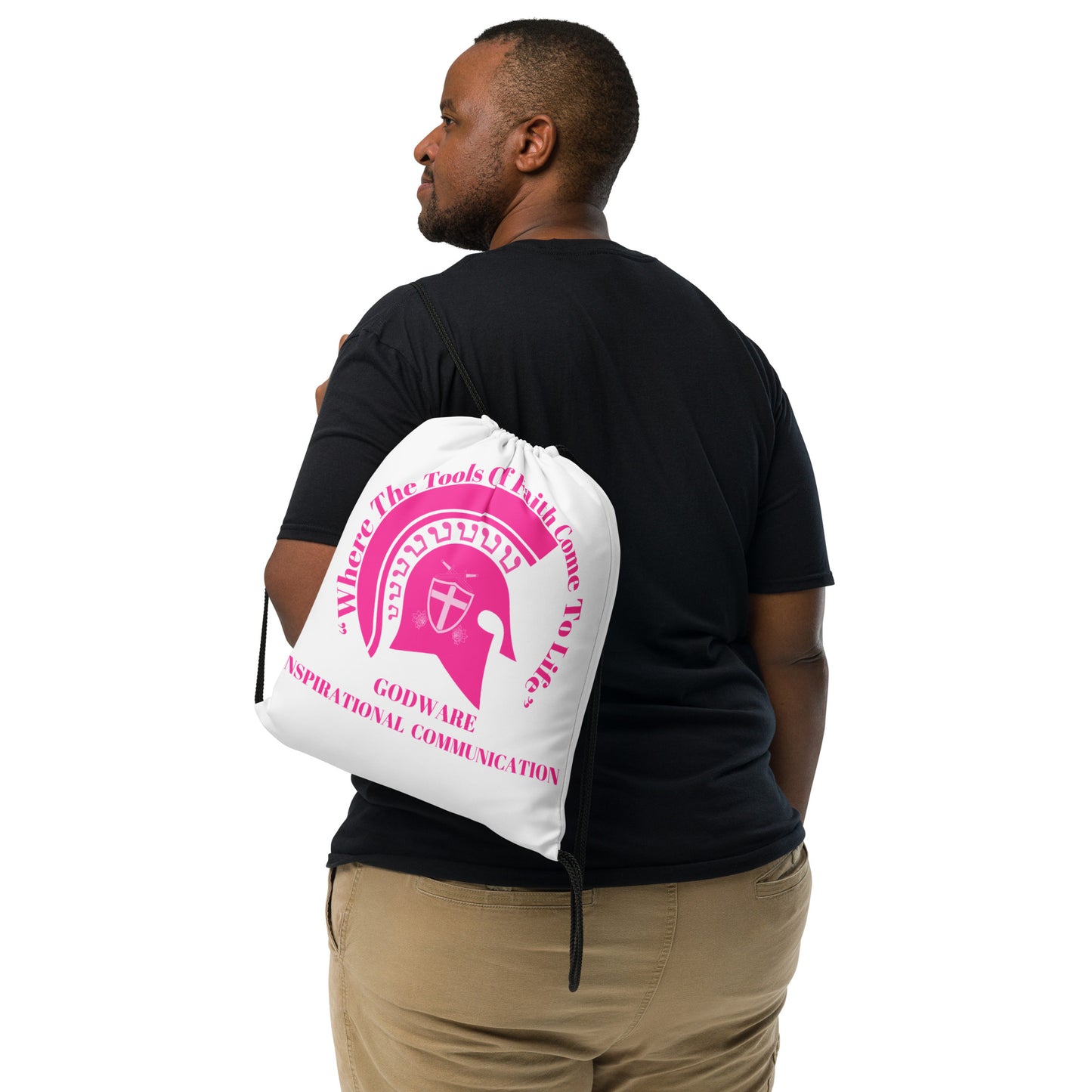 Brand Logo Drawstring bag - Hot Pink