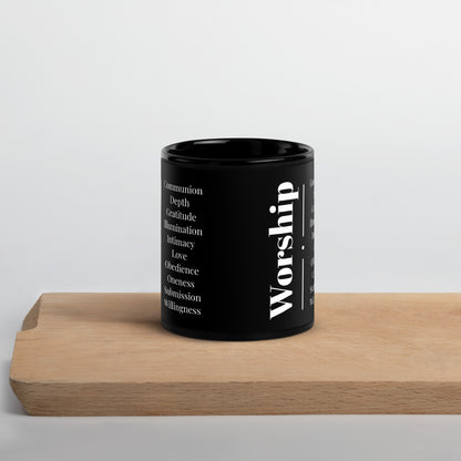 Worship - Black/white Glossy Mug