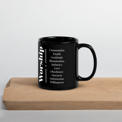 Worship - Black/white Glossy Mug