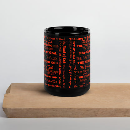 Attributes of God Ceramic Mug - red/black