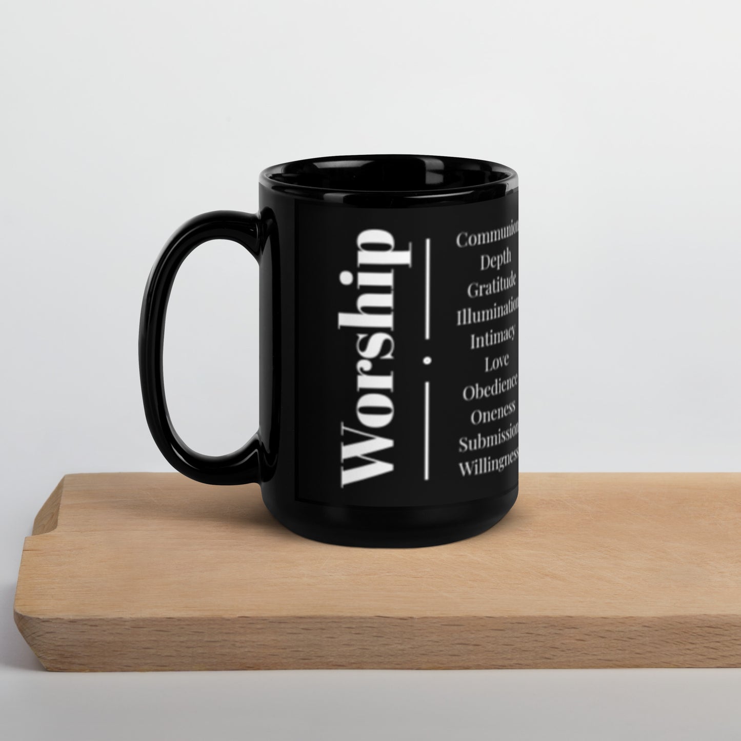 Worship - Black/white Glossy Mug