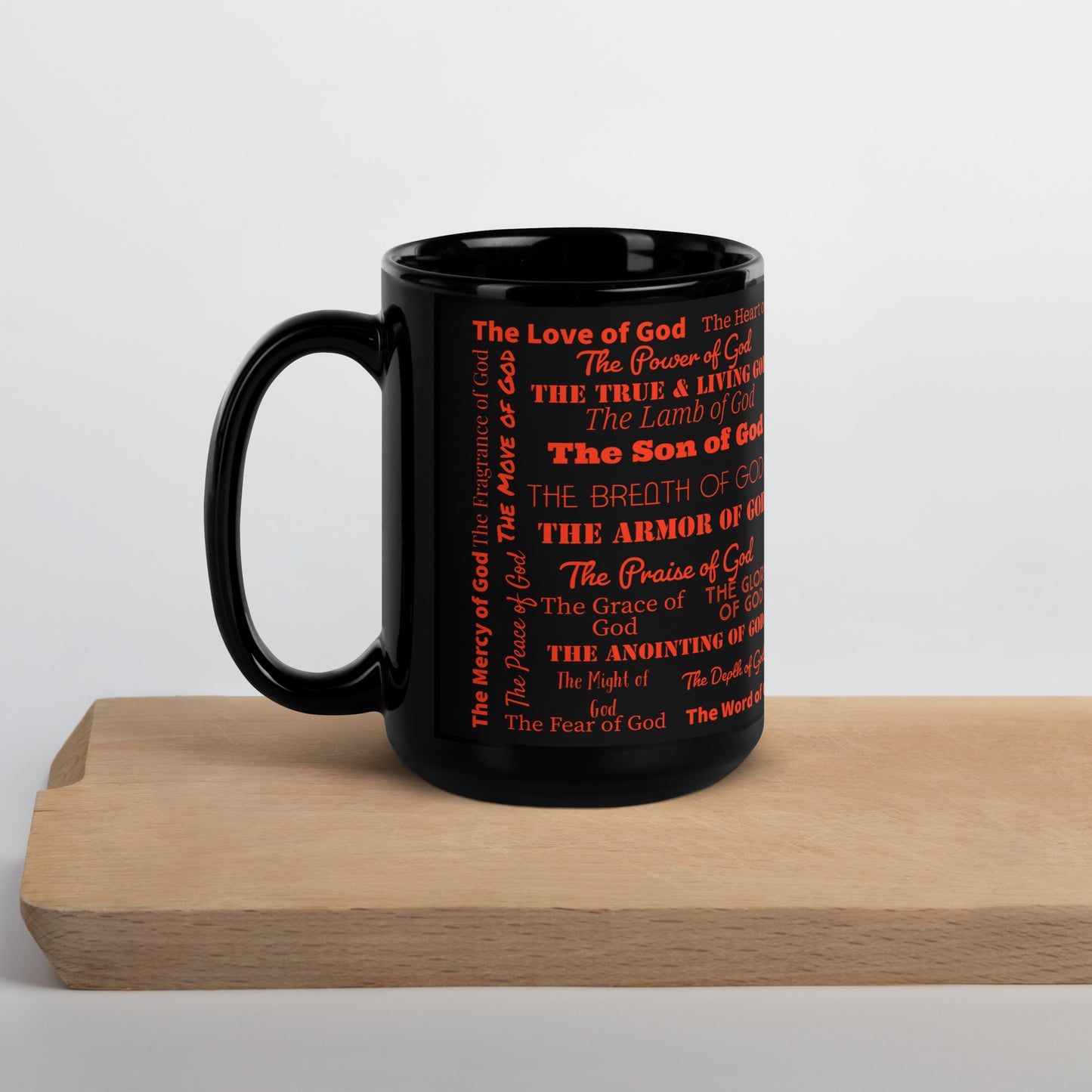 Attributes of God Ceramic Mug - red/black