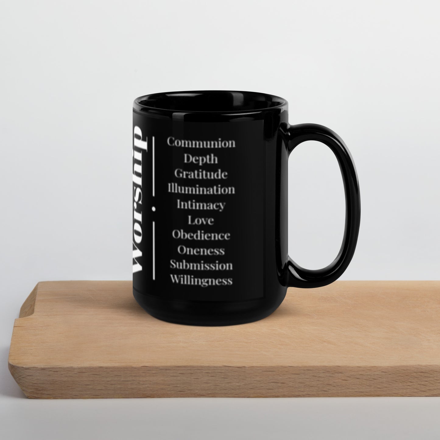 Worship - Black/white Glossy Mug