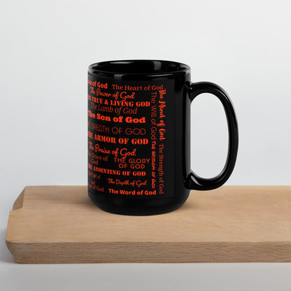 Attributes of God Ceramic Mug - red/black