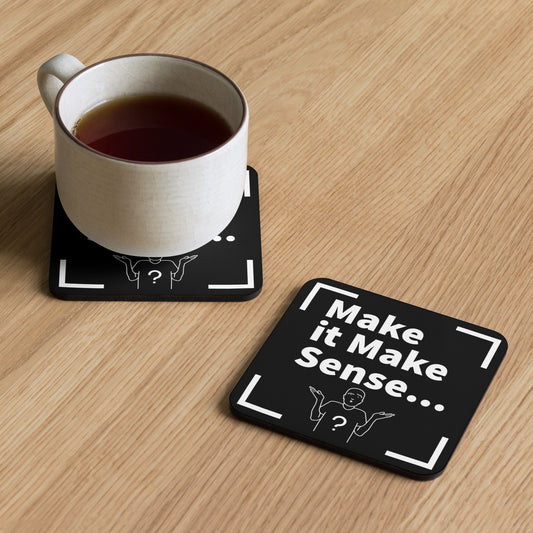 Make Sense Corkback coaster - Black