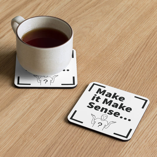 Make Sense Corkback coaster - White