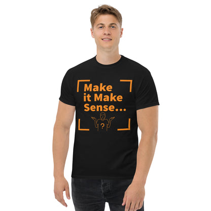 Make Sense Men's T-Shirt - Orange Print