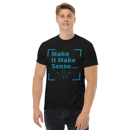 Make Sense Men's T-shirt - Teal Print