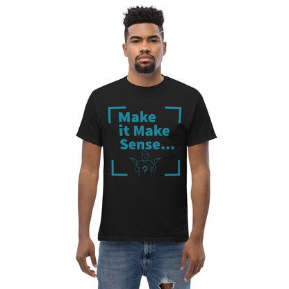 Make Sense Men's T-shirt - Teal Print