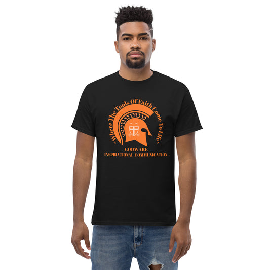 Godware Helmet Logo Men's short-sleeved tee  - Orange melon logo