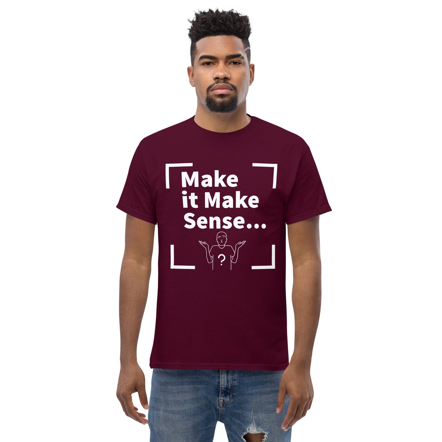 Make Sense Men's  T-shirt - White Print