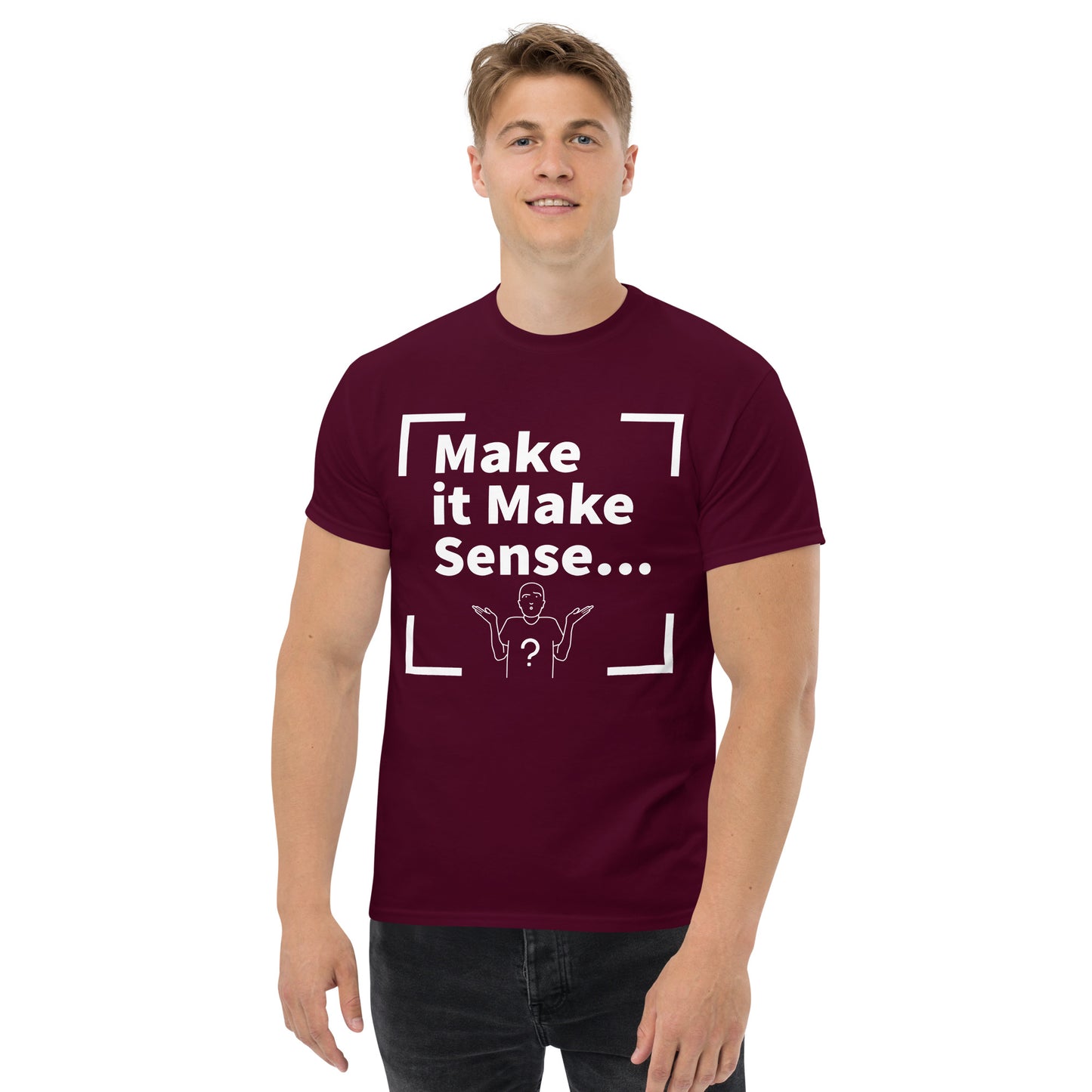 Make Sense Men's  T-shirt - White Print