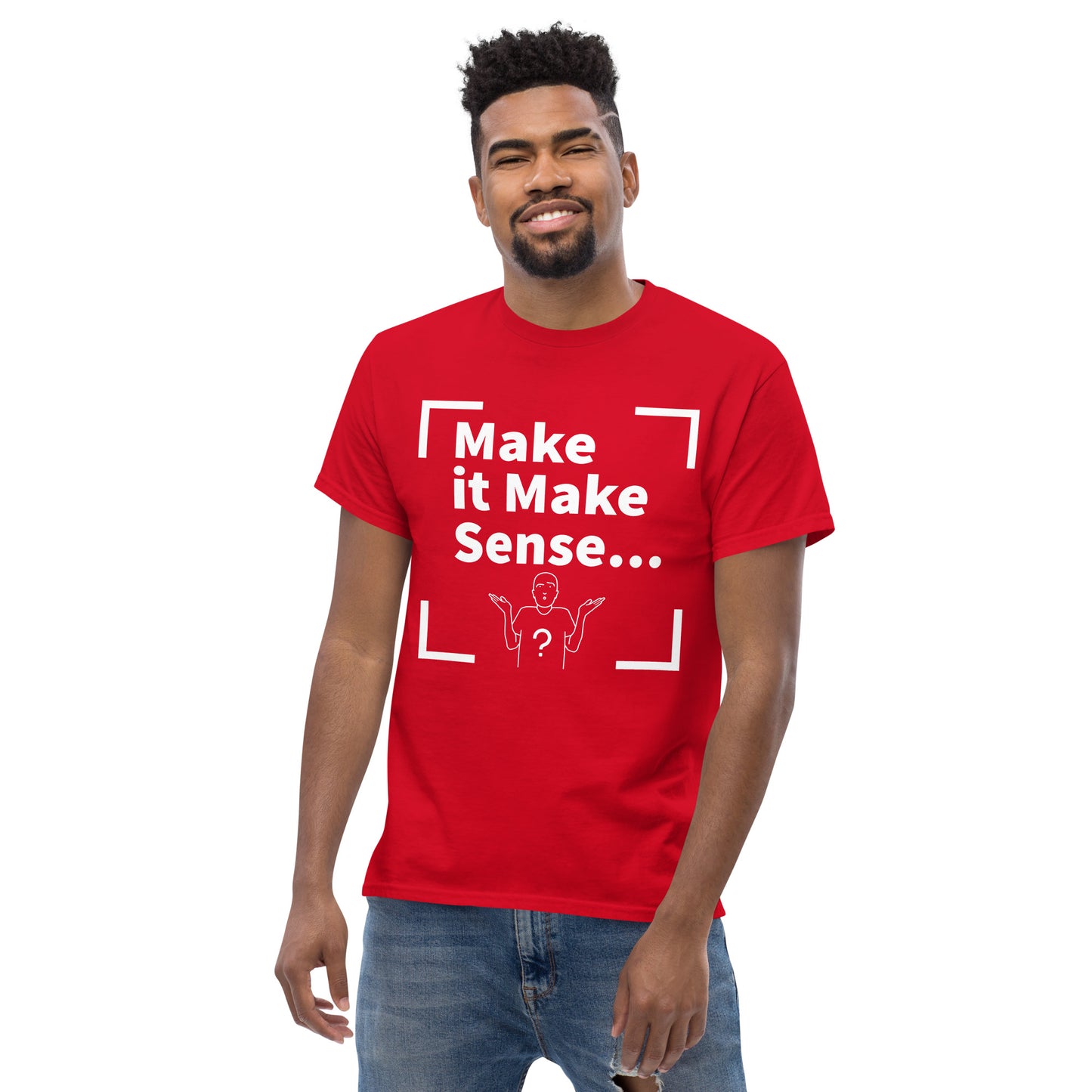 Make Sense Men's  T-shirt - White Print