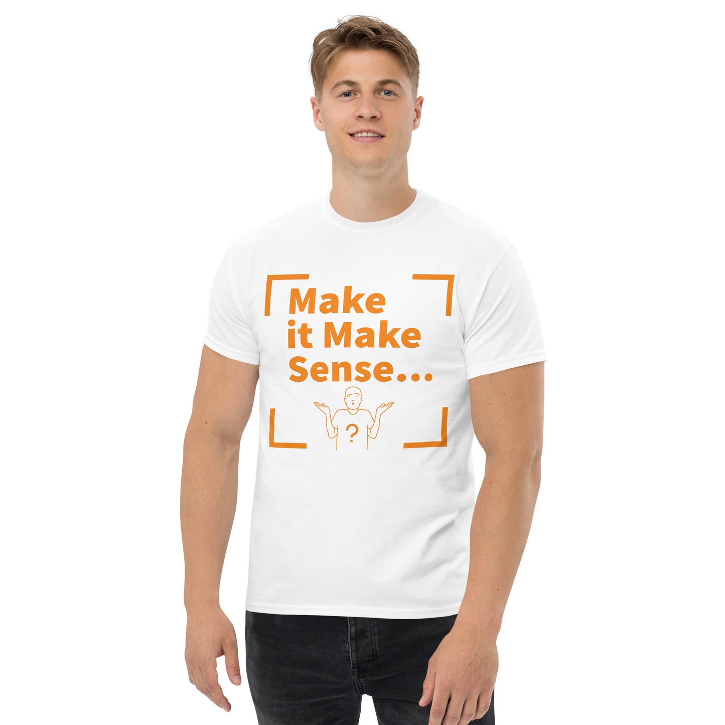 Make Sense Men's T-Shirt - Orange Print