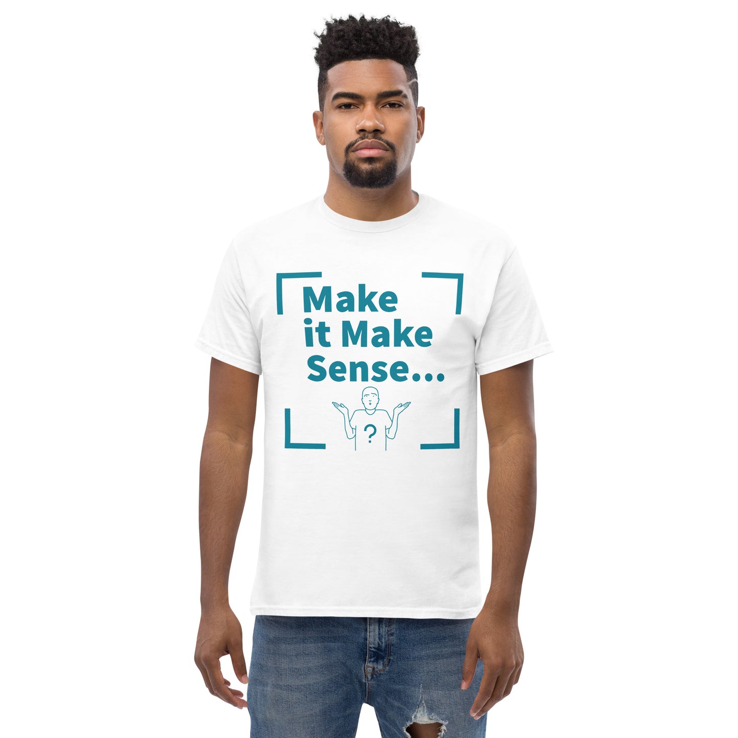 Make Sense Men's T-shirt - Teal Print