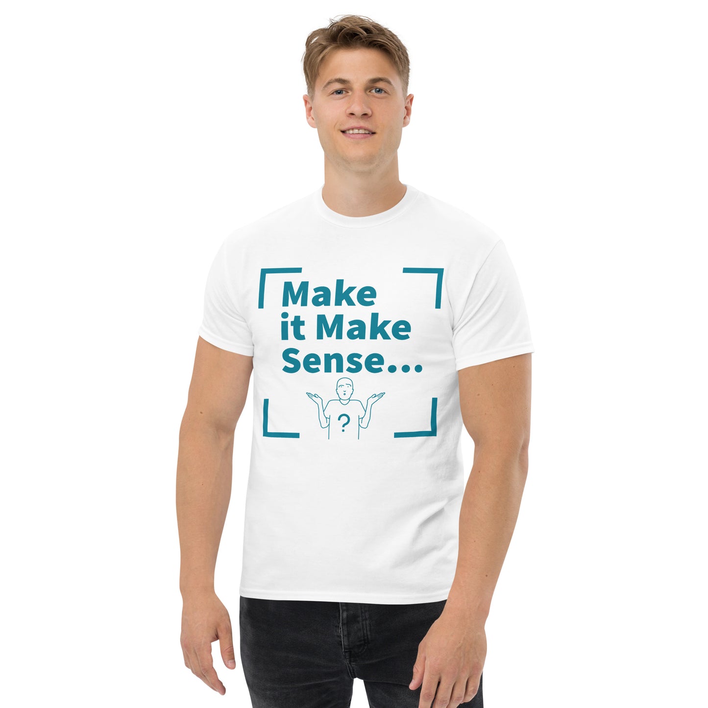 Make Sense Men's T-shirt - Teal Print