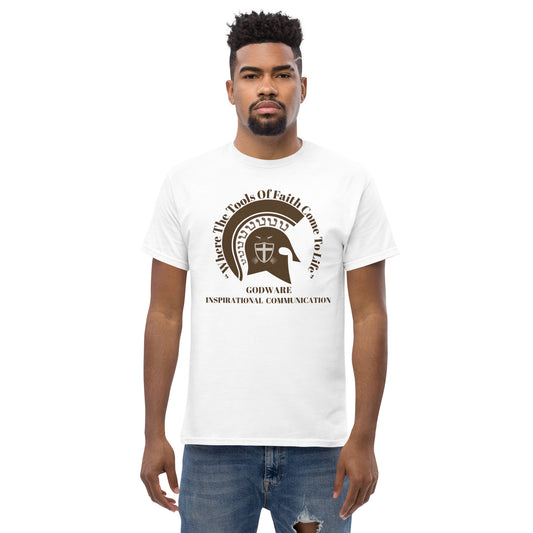 Godware Helmet Logo Men's short-sleeved tee - brown logo