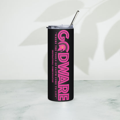Godware logo Stainless steel tumbler - Pink print