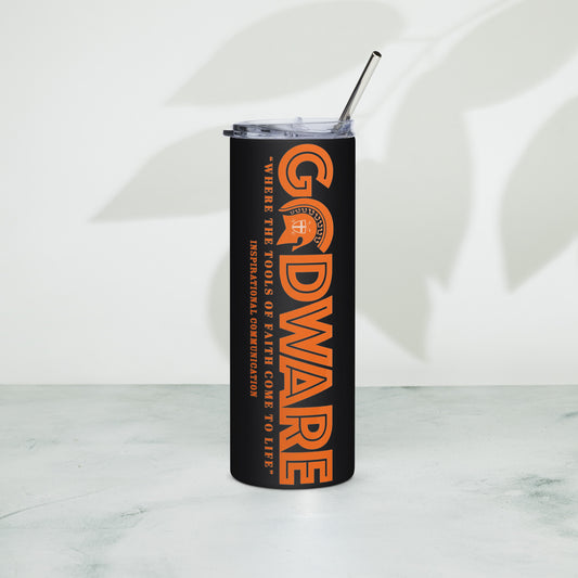 Godware Logo Stainless steel tumbler - Orange print