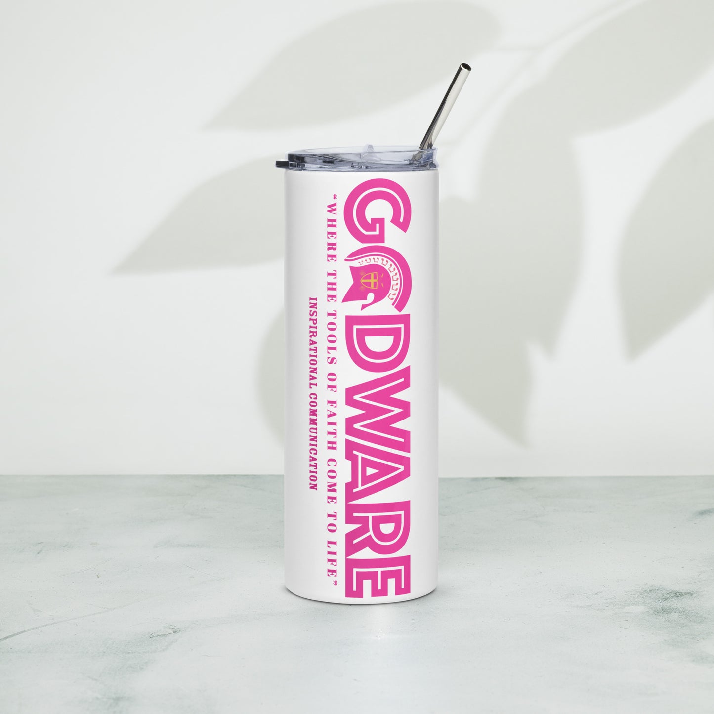 Godware logo Stainless steel tumbler - Pink print