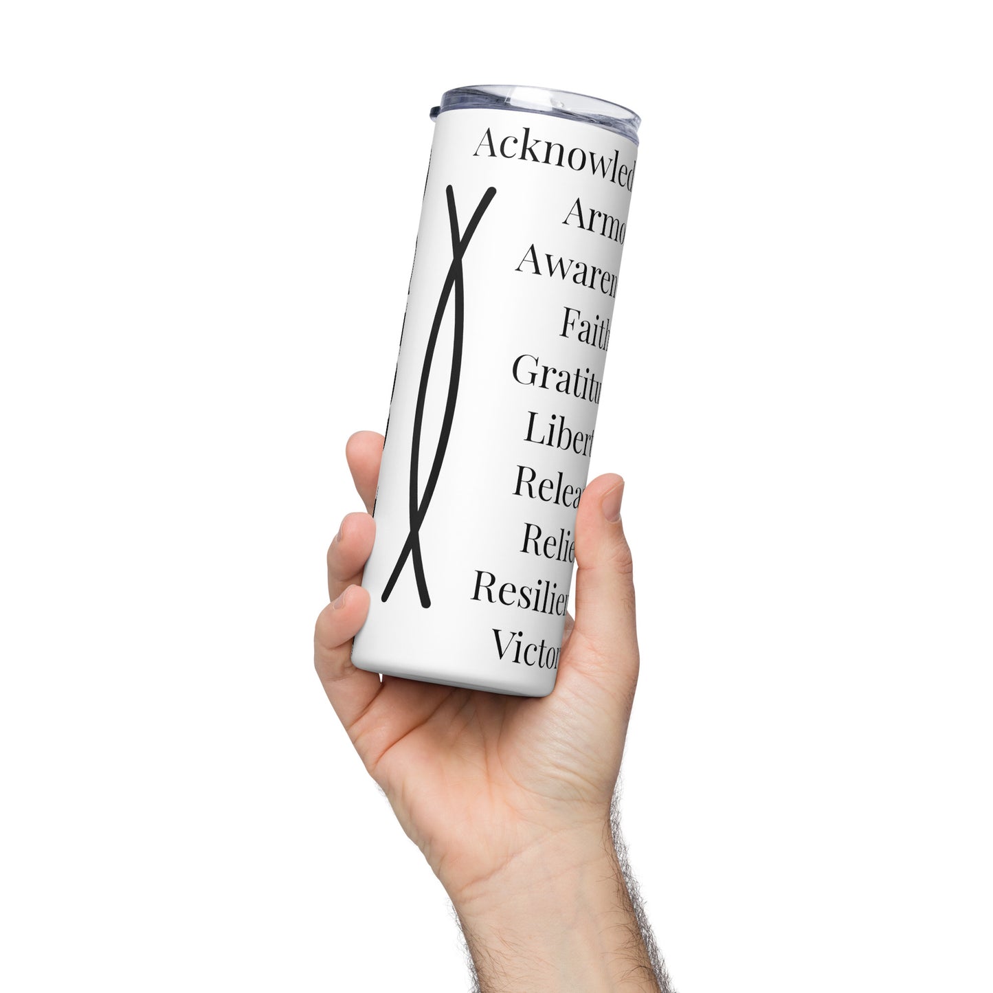 Praise inspirational stainless steel tumbler - White