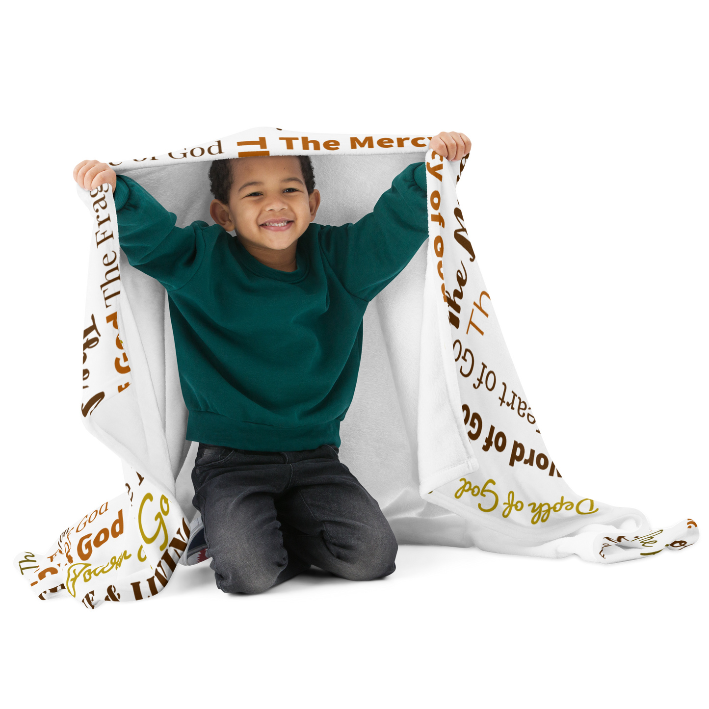 Attributes of God Inspirational Throw blanket - Earth-tone/White