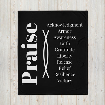 Praise Collection Inspirational Throw Blanket - Black/White