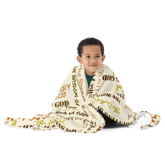 Attributes of God Inspirational Throw blanket - Earth-tone/Cream