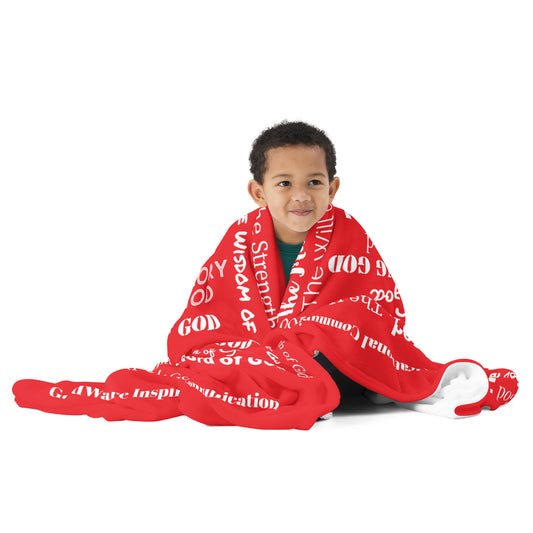 Attributes of God Inspirational Throw blanket - Red/White