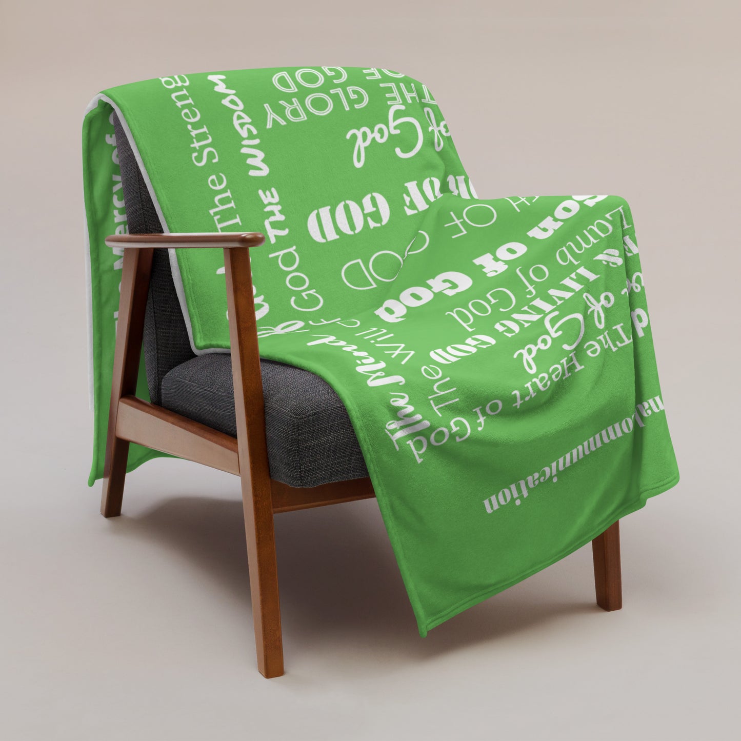 Attributes of God Inspirational Throw blanket - Green/White