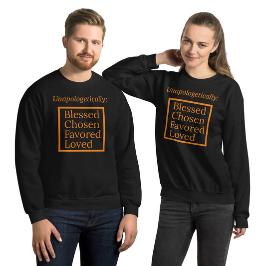 Unapologetic Inspirational Unisex Sweatshirt - Orange print