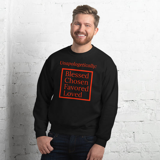 Unapologetic Inspirational Unisex Sweatshirt - Red print