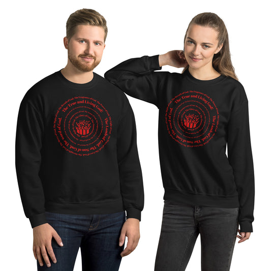 Attributes of God Unisex Sweatshirt - Red Spiral