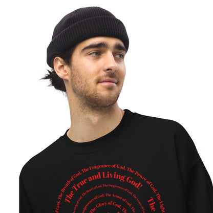 Attributes of God Unisex Sweatshirt - Red Spiral