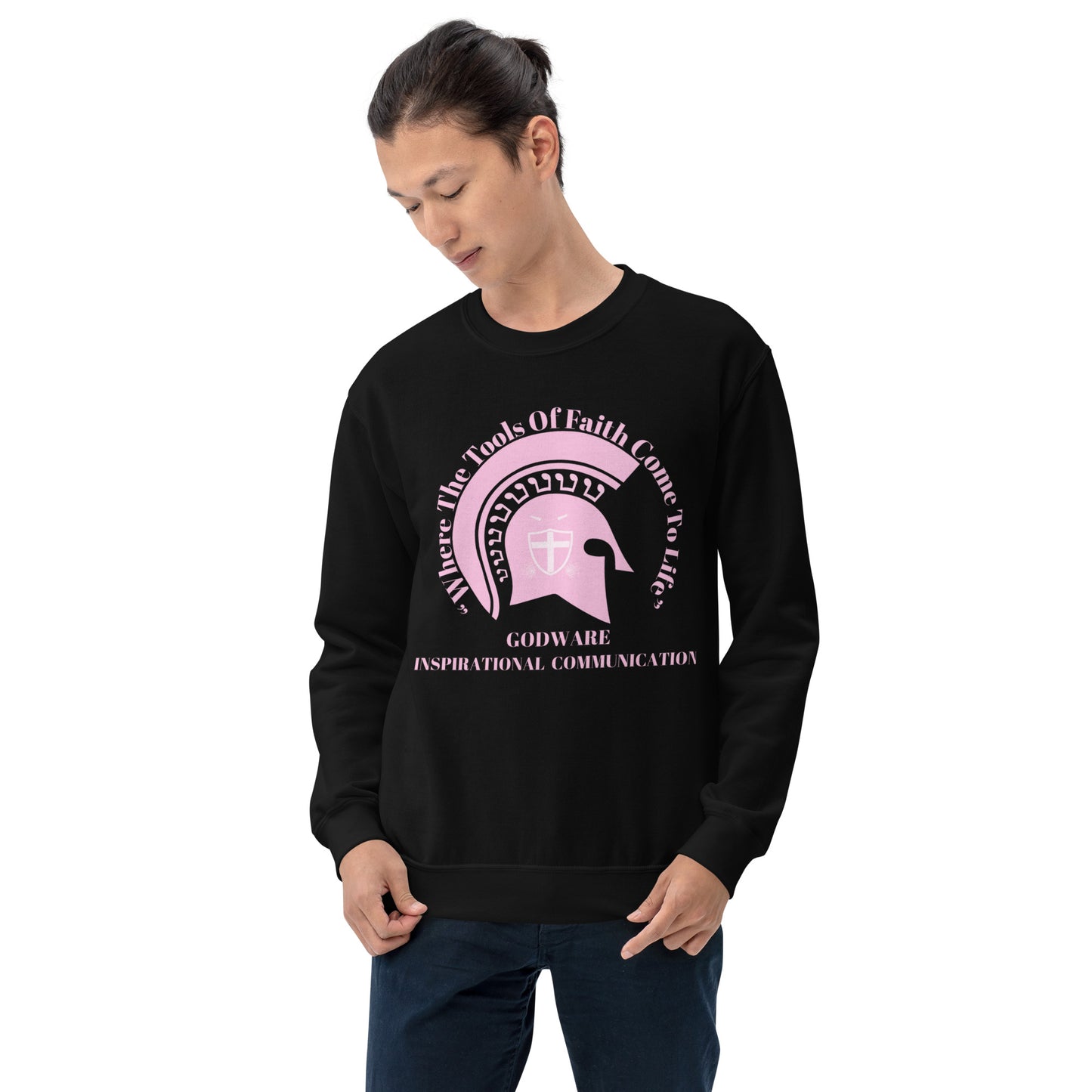 Godware Logo Unisex Sweatshirt - Light pink logo