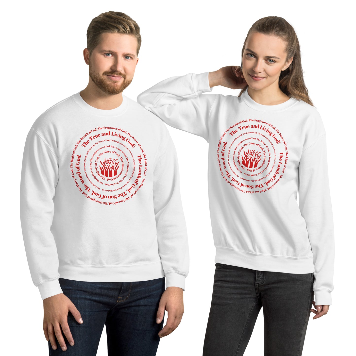 Attributes of God Unisex Sweatshirt - Red Spiral