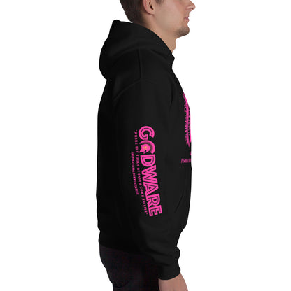 Godware Brand Helmet Logo Unisex hoodie - Hot Pink logo